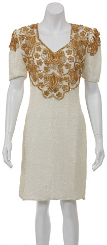 Humming Flowers Hand Beaded/Sequined Dress