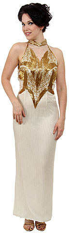 Fully Beaded Closed Neck Gown