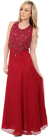 A-line Full Length Formal Dress with Beaded Bodice