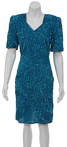 Water Lily Hand Beaded Cocktail Dress