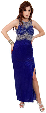 Petals Cutwork Design Beaded Formal Gown with Love Keyhole