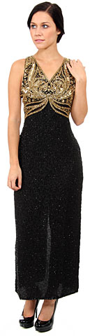 Holed Beadwork Sleeveless Formal Dress