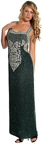 Miniature Star Beaded Open Back Formal Dress
