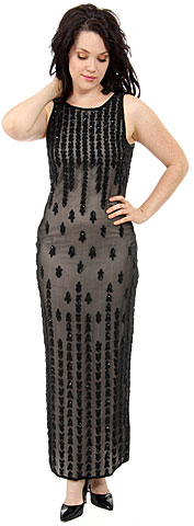 Exquisite Beaded Full Length Formal Cocktail Dress