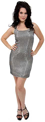 Fully Beaded Sleeveless Short Dress