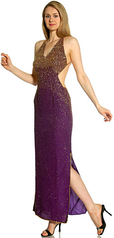 Backless Beaded Formal Dress