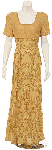 Full Length Flower Designed Evening Gown