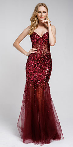 Long Embellished Halter Tulle Prom Dress. a259.