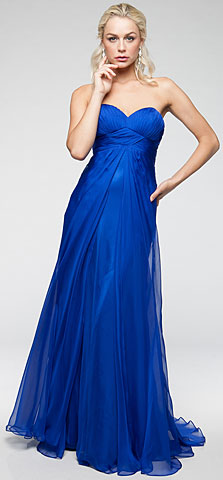 Strapless Double Layered Chiffon Prom Dress. a304t.