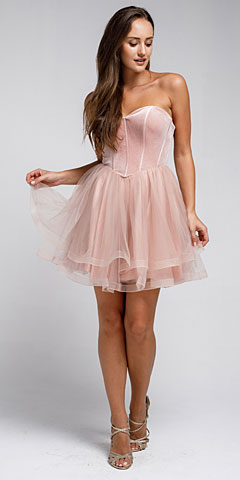 Strapless Short Babydoll Prom Dress
