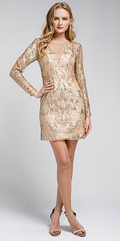 Embellished Full Sleeve Prom Dress. a465s.
