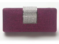 Glittery Metal Evening Bag with Rhinestones Clasp. c028.