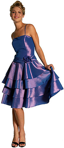 Short Layered Homecoming Dress with Flower Applique. c27341.