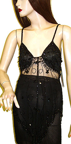 Asymmetric Top with Bead Swirls and Petal Sequins