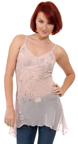 Embellished Spaghetti Long Top