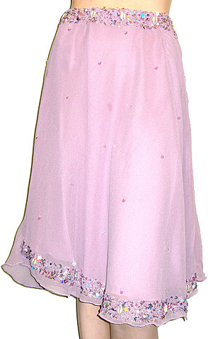 Bead Embellished Tea Length Skirt