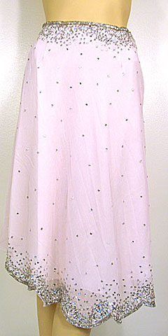 Bead Embellished Knee Length Skirt 