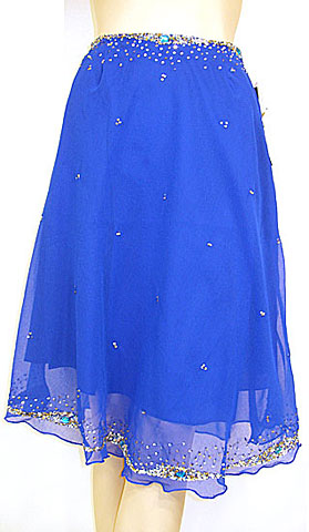 Bead Embellished Knee Length Skirt