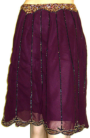 Bead Embellished Tea Length Skirt