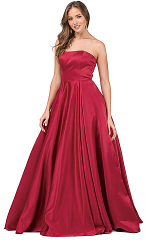 Strapless Puffy Skirt Long Prom Dress with Lace-up Corset