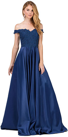 Sweetheart Off-the-Shoulder Lace Bust Long Prom Dress