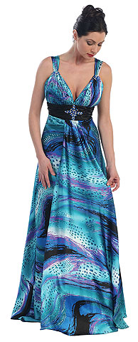 Empire Style Multi Color Full Length Prom Dress. p8140.