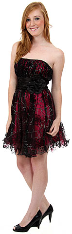 Strapless Short Flower Homecoming Dress. p8292s.