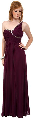 Greco Roman Formal Prom Dress with Bead Accents