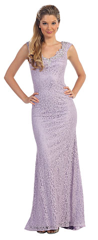 V-Neck Sleeveless Lace Long Pageant Dress. p8670.