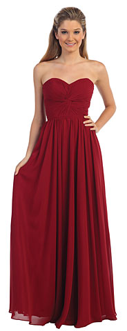 Strapless Twist Knot Bust Formal Bridesmaid Dress. p8789.