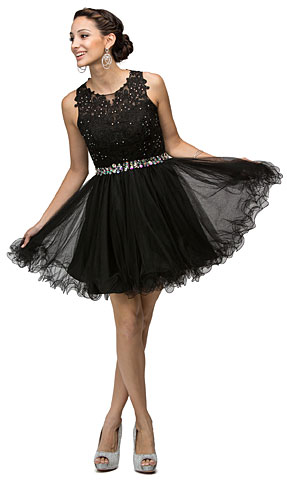 Lace Top Tulle Skirt Short Homecoming Party Dress. p9159.