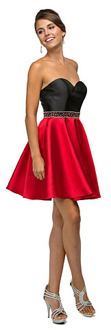 Strapless Sweetheart Two Tone Short Homecoming Party Dress