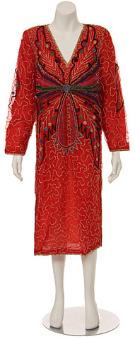 Butterfly Design Tea Length Gown