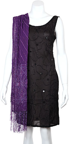 Heavy Sequin Beaded Shawl with Fringes