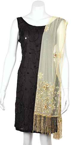 Gold Hand Beaded Shawl