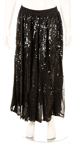 Sequined Beaded Full Length Skirt