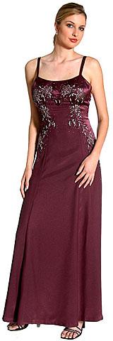 Criss Crossed Beaded Full Length Evening Dress