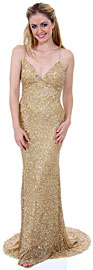 Criss-Crossed Sparkling Beaded Formal Prom Dress