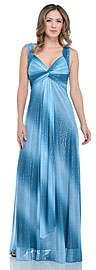 Long Formal Ombre Dress with Metallic Animal Foiling 