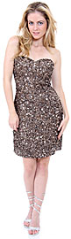 Strapless Heart-Shaped Formal Sequined Dress