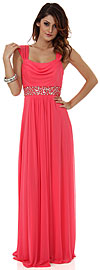 Empire Cut Long Formal Dress with Cap Sleeves 