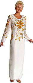 Hand Beaded Full Length Formal Dress