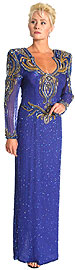 Keyholed Back Full Sleeve Long Gown