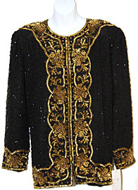 Floral Sequin Pattern Beaded Jacket . 3642.