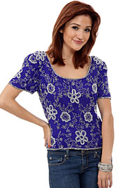 Short Sleeved Hand Beaded Blouse. 4361.