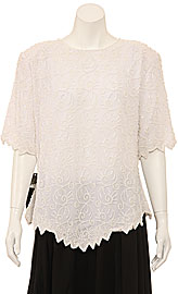 Hand Beaded Short Sleeve Blouse