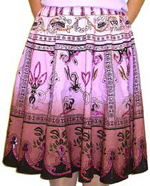 Sequined Multi-Color Print Skirt. 566-3.