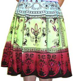 Sequined Multi-Color Print Skirt. 566-4.