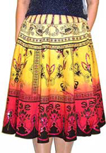 Sequined Multi-Color Print Skirt. 566-5.