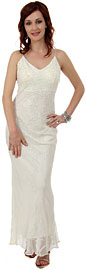 V Neck Beaded Long Formal Evening Dress